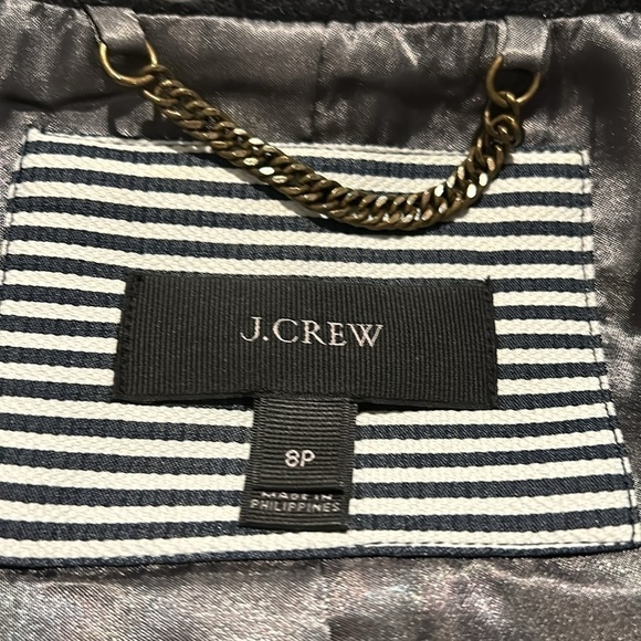 J. Crew wool blend color block funnel neck coat size 8P - Picture 4 of 4